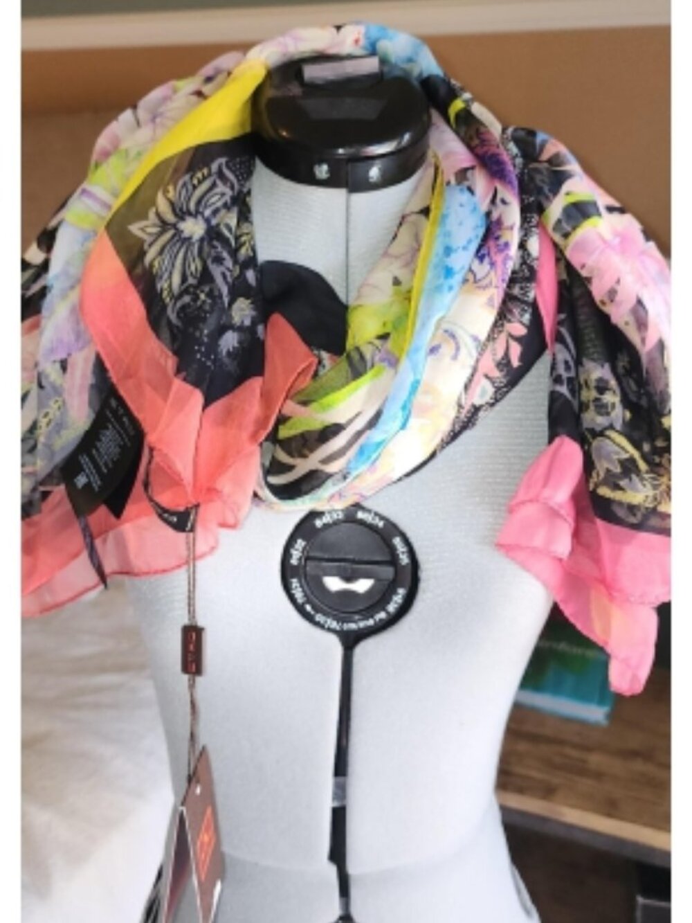 NWT ETRO Milan 100% Silk Twill Ladybug Scarf Pink Blue Green Black